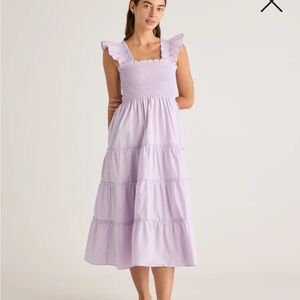 Quince 100% Organic Cotton Smocked Midi Dress Small